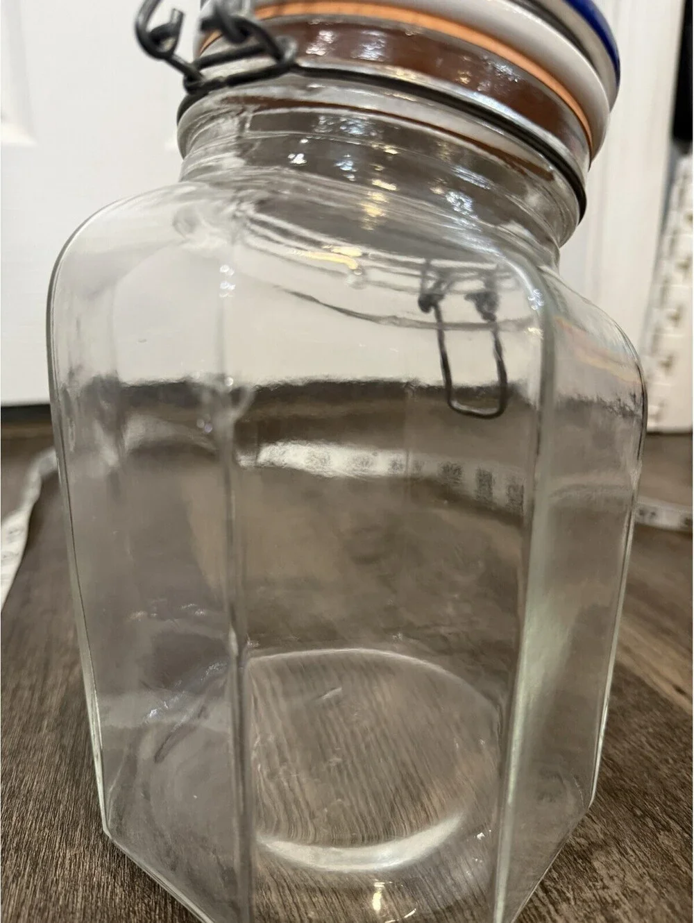 Geese Set Of 2 Vintage Italian Glass Canister Storage Jars w/Locking Cottagecor